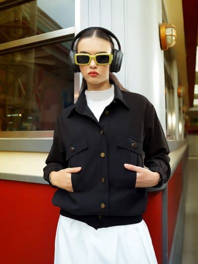 BNB HARVARD JACKET - BLACK