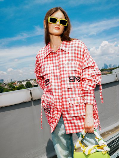 BNB VESSEL JACKET - GINGHAM RED