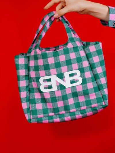 BNB WOOLWOORTH BAG - CHECKRED PINK