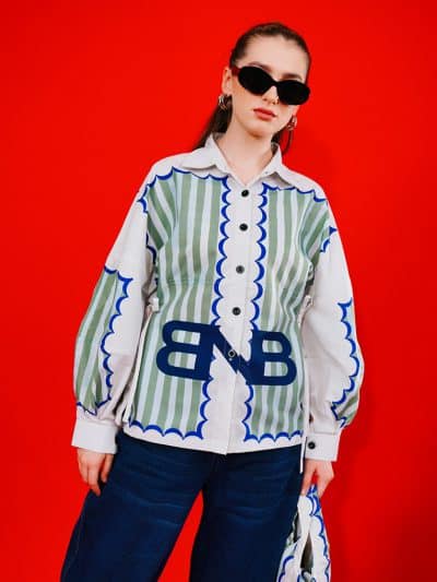 BNB WOOLWORTH TOP - CURVY GREEN