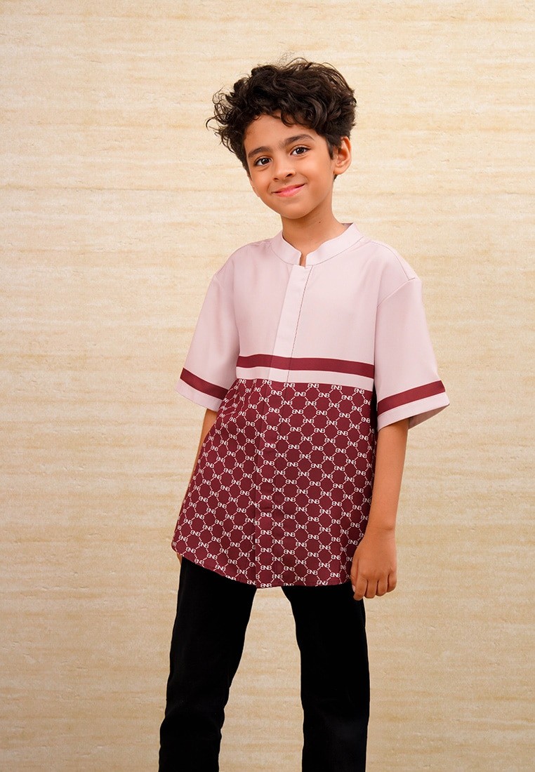BNB HARRINGTON BOY SHIRT - MAROON - Image 3