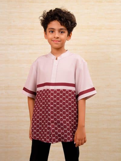 BNB HARRINGTON BOY SHIRT - MAROON