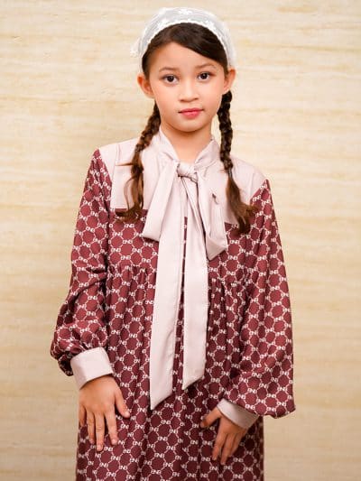 BNB HARRINGTON GIRL DRESS - MAROON
