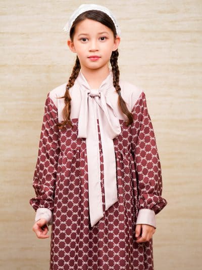BNB HARRINGTON GIRL DRESS - MAROON
