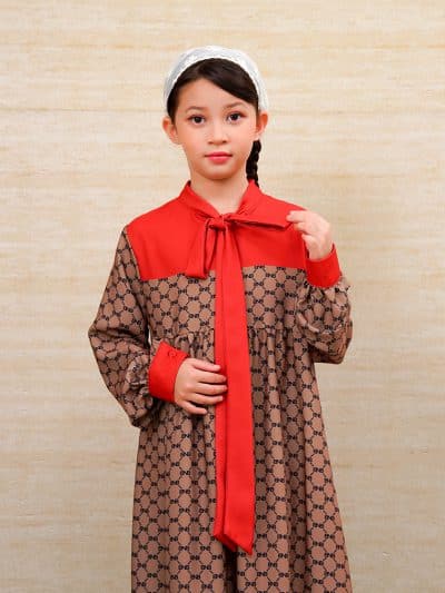 BNB HARRINGTON GIRL DRESS - BROWN