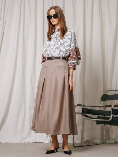 BNB HUDSELLE SKIRT - LATTE