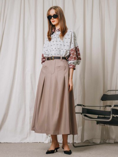 BNB HUDSELLE SKIRT - LATTE