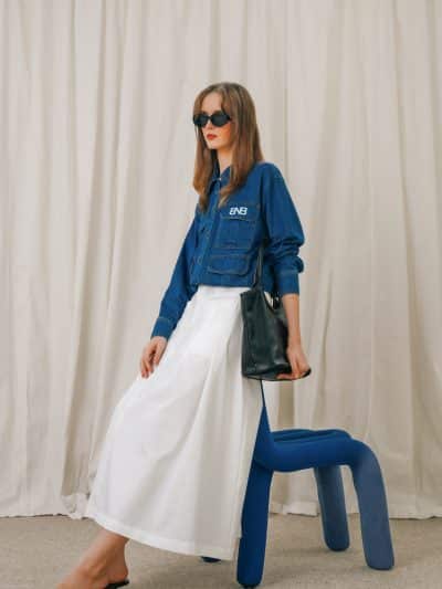 BNB HUDSELLE SKIRT - BROKEN WHITE