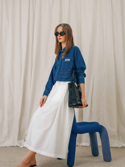 BNB HUDSELLE SKIRT - BROKEN WHITE