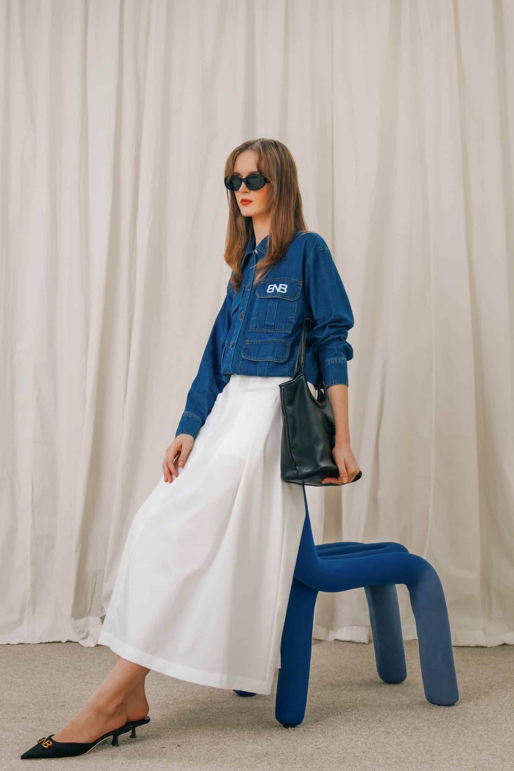 BNB HUDSELLE SKIRT - BROKEN WHITE
