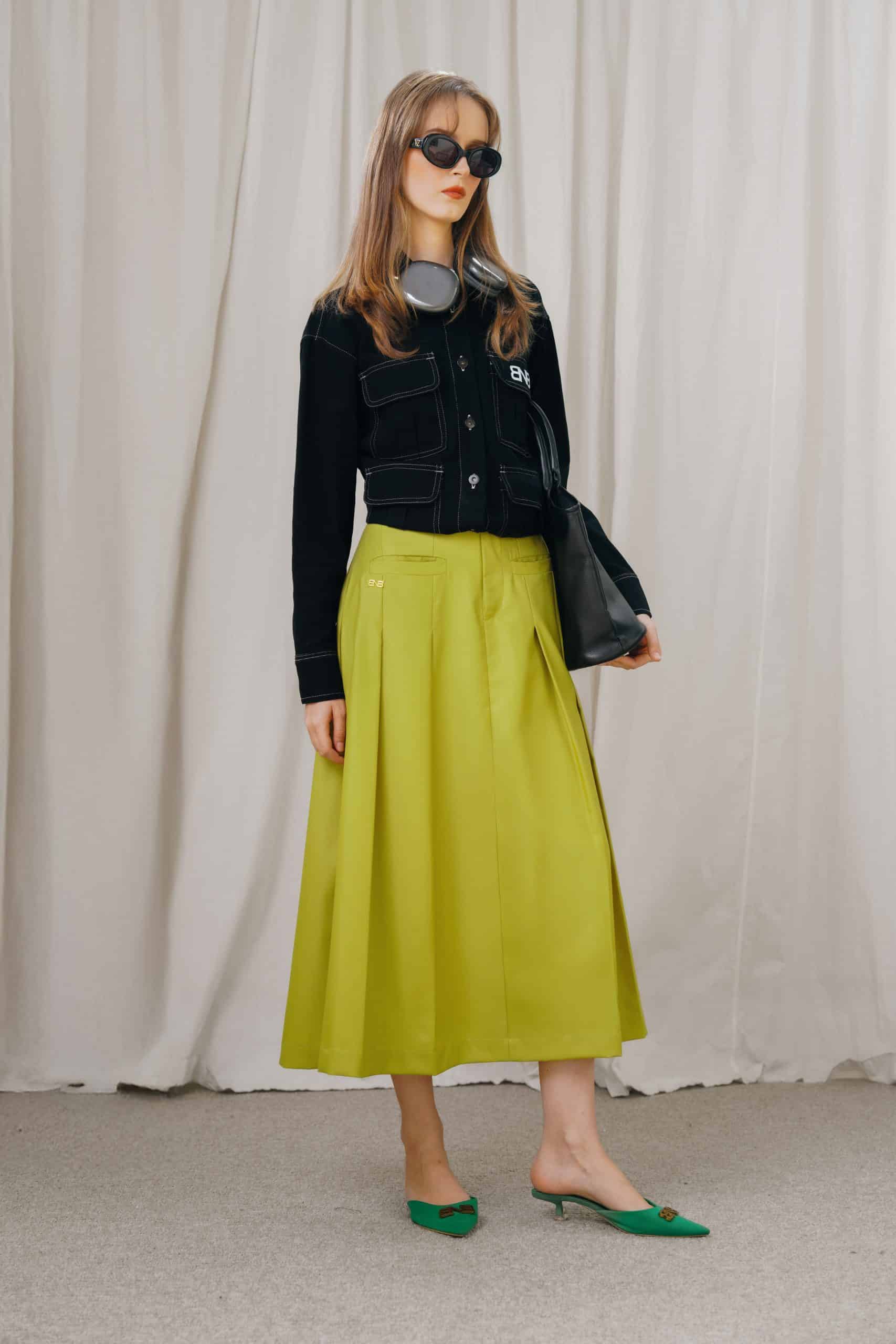 BNB HUDSELLE SKIRT - LIME