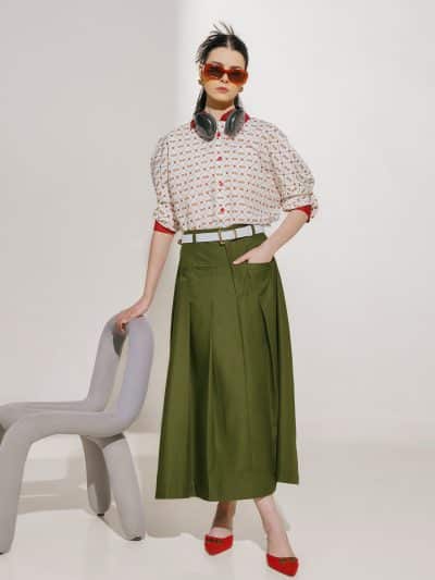 BNB HUDSELLE SKIRT - OLIVE