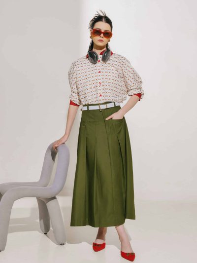 BNB HUDSELLE SKIRT - OLIVE