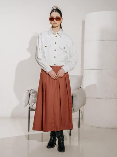 BNB HUDSELLE SKIRT - TERACOTTA