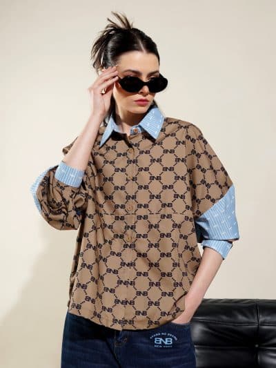 BNB YORKVELLE TOP - CAMBRIDGE BROWN