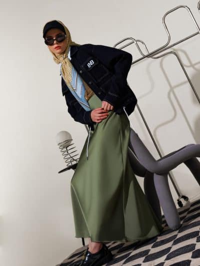 BNB VELLEMONT SKIRT - BRONZE OLIVE