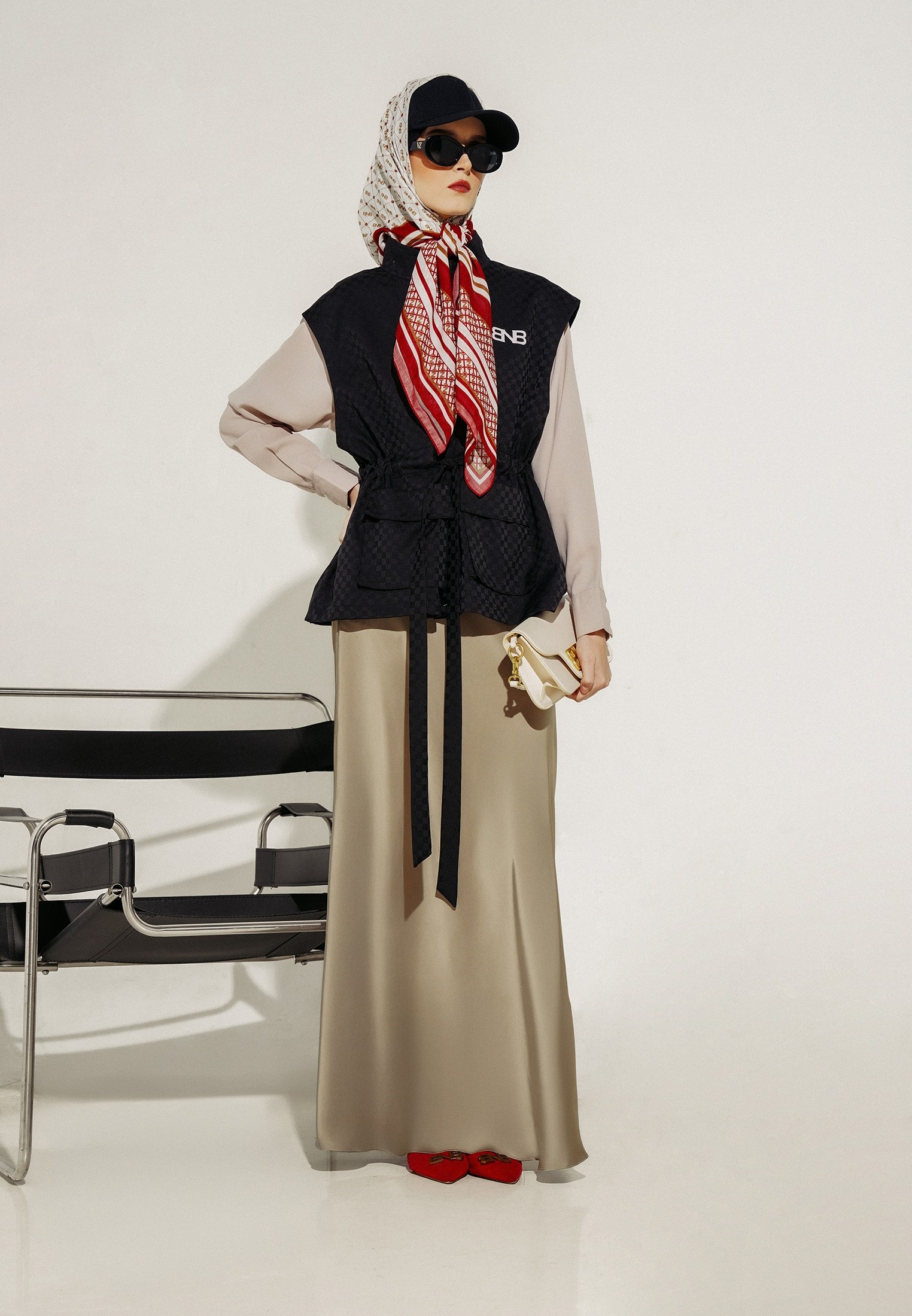 BNB VELLEMONT SKIRT - LIGHT BROWN